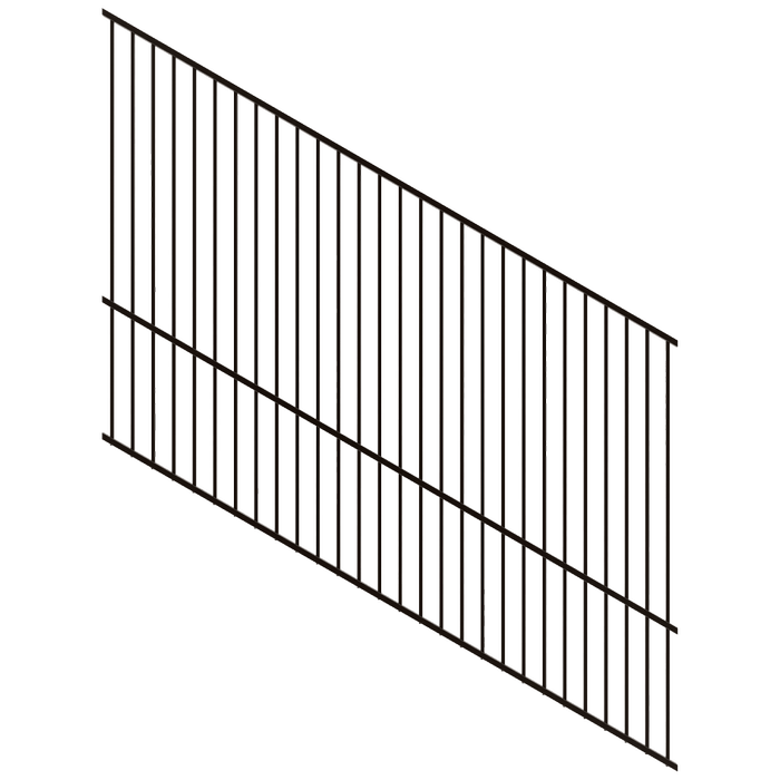 ProtectorAl 0350-1200W x 1200H Satin Black Flat Top Square Picket Pool Fence Panel Raked 16-30º - Black