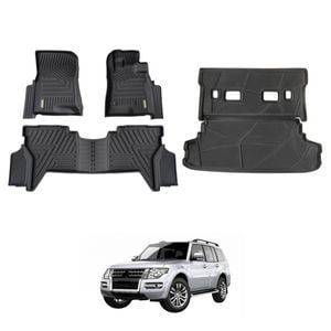 AUSGO Floor Mats & Boot Liner Set for Mitsubishi Pajero 2000-2021 Car Floor Liners Cargo Mat
