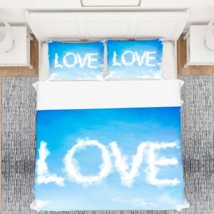 3D Sky Love Cloud 310 Bed Pillowcases Quilt King Size