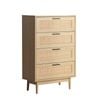 Artiss 4 Chest of Drawers Rattan Tallboy Cabinet Storage Wood
