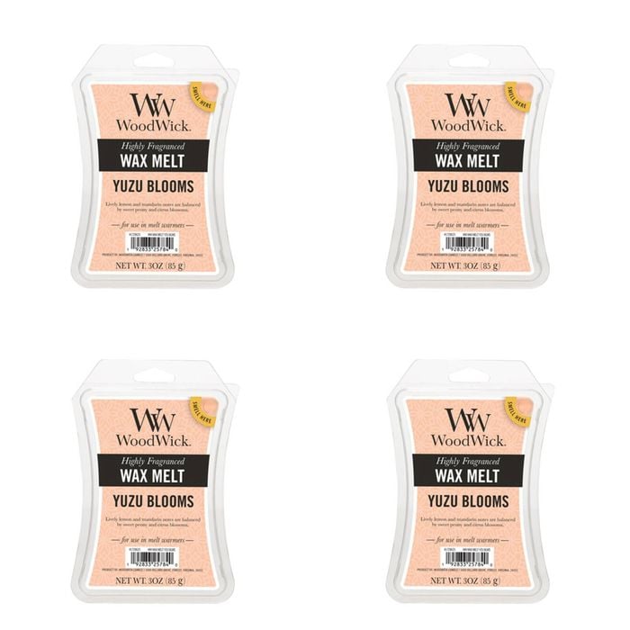 4PK WoodWick Yuzu Blooms Scented Wax Melt Fragrance Cube 9.7oz