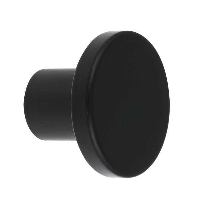 Lane 32mm Matte Black Flat Round Knob - 6 Pack