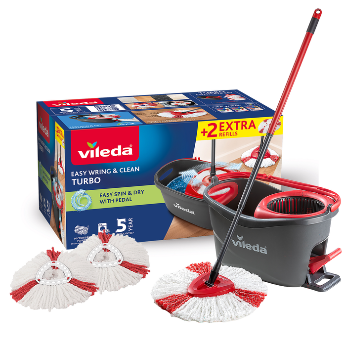 Vileda Easy Wring And Clean Turbo Mop With 2 Refills