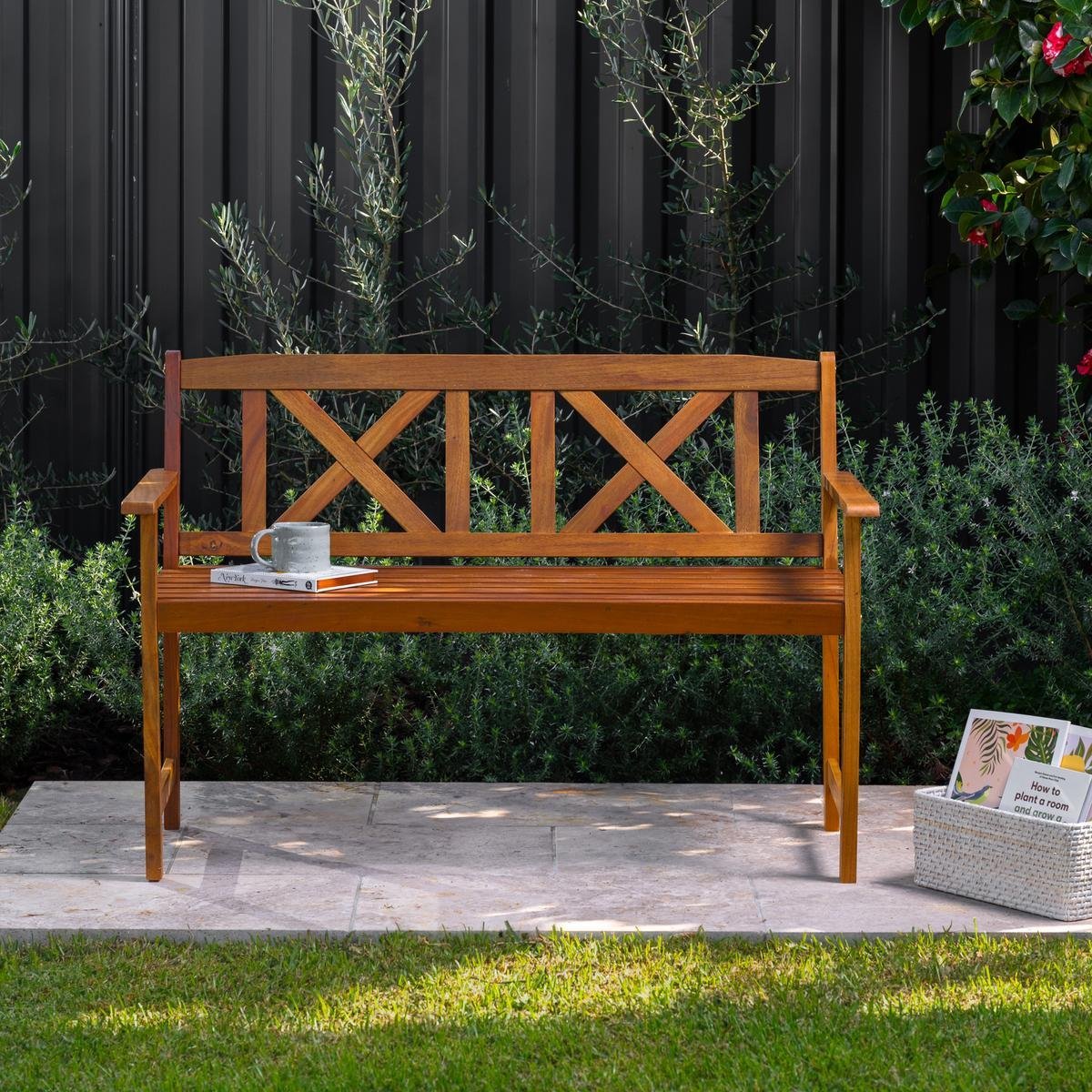 Wrought iron bench seat bunnings sale