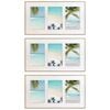 3PK Frankie & Me Wooden Radial Triple Picture Frame Home Decor 37.5cm White