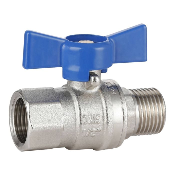 EnduraSeal 15mm Male and Female Butterfly Handle Water Ball Valve