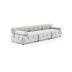 Foret 3 Seater Sofa Modular Arm Seat Tufted Velvet Lounge Couch Chaise Beige