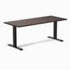 Desky Fixed Height Dark Walnut Rubberwood Desk 180x75cm Matte Black Leg