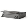HELIOS 260cm Executive Office Desk  Left Return - Silver Grey + Brown
