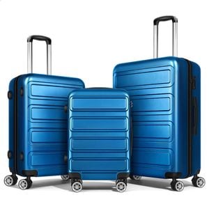 Alfordson Luggage 3pcs Set Suitcase Trolley Tsa Carry On Hard Case Blue