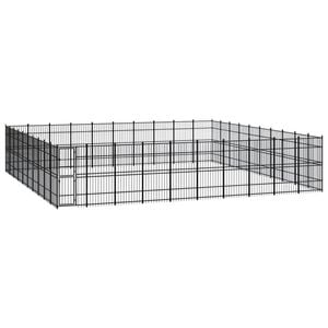 vidaXL Outdoor Dog Kennel Steel Garden Puppy Pet Enclosure Supply Cage House