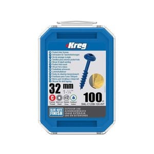 Kreg 32mm Blue-Kote MaxiLoc Head Heavy Duty Coarse Thread Pocket-Hole Screws - 100 Pack