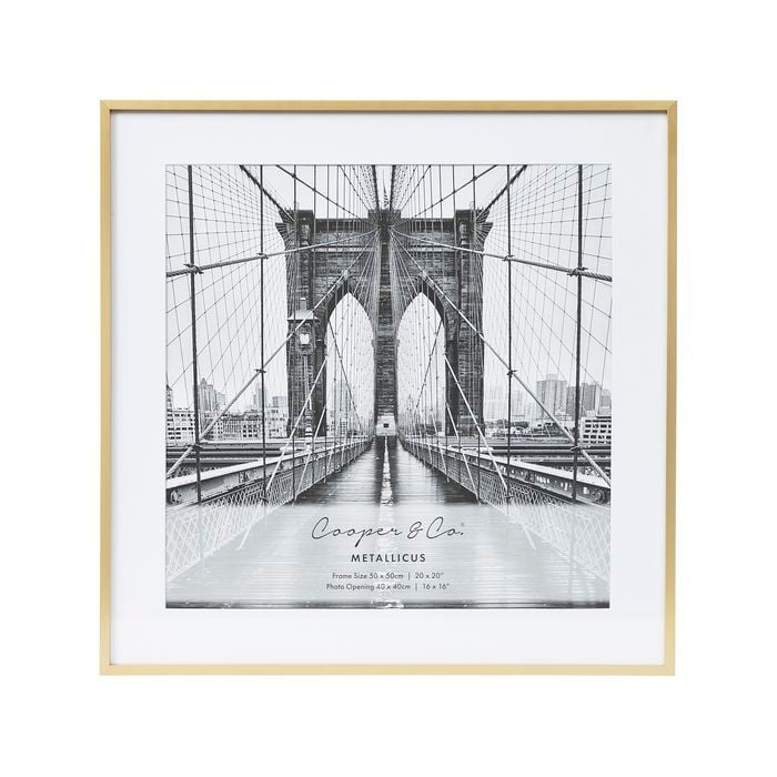 Cooper & Co. 50x50cm Mat to 40x40cm Gold Premium Metallicus Photo Frame