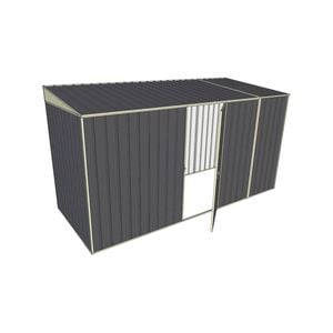 Build-a-Shed 1.5 x 3.7 x 2m Single Hinged Side Door Skillion Shed - Grey