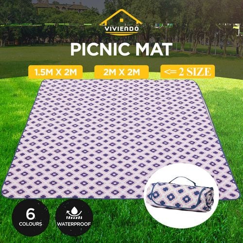 Viviendo 200x200cm Waterproof Outdoor Picnic Rug Blanket - Lavender ...