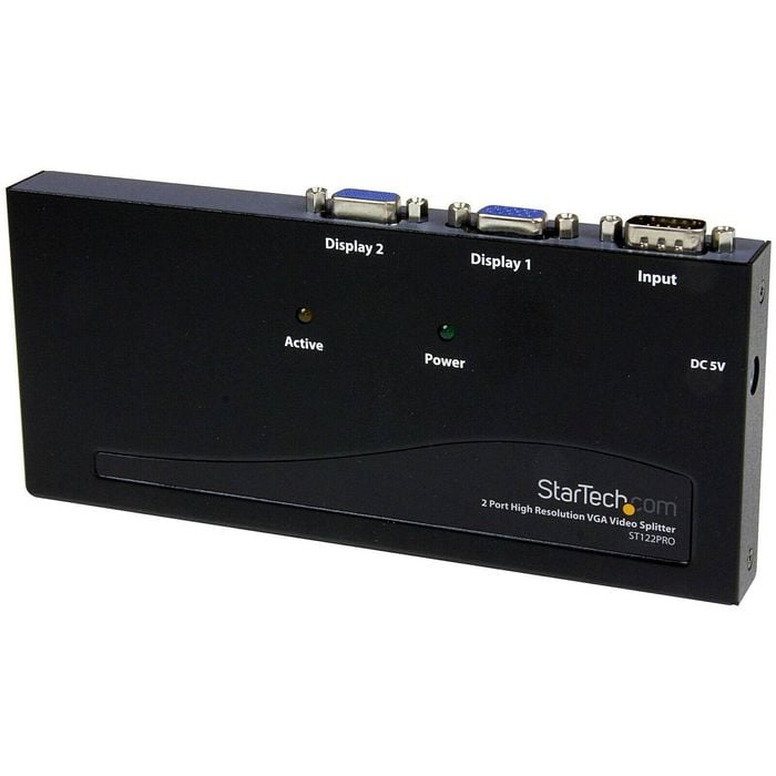 Startech.com Signal Splitter - Steel - Black - Taa Compliant - 2048 X 1536 - 350 Mhz Maximum Video Bandwidth