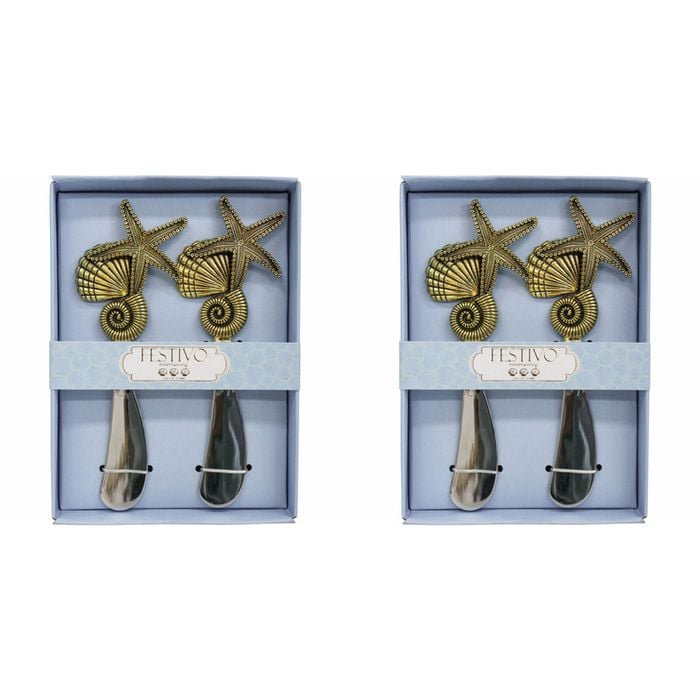 2x LVD Spreader 2pc Gold Shells Home Kitchen Serveware/Tableware