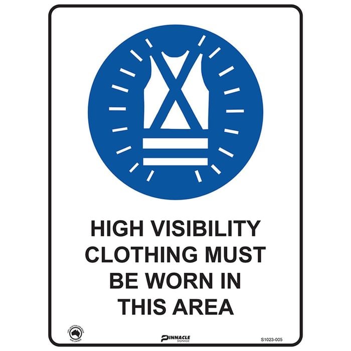 Pinnacle 400 x 300mm Poly High Visibility Clothing Must Be Worn In This Area Sign