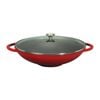 Chasseur Wok With Glass Lid 37cm / 4.5L Inferno Red