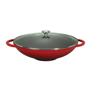 Chasseur Wok With Glass Lid 37cm / 4.5L Inferno Red