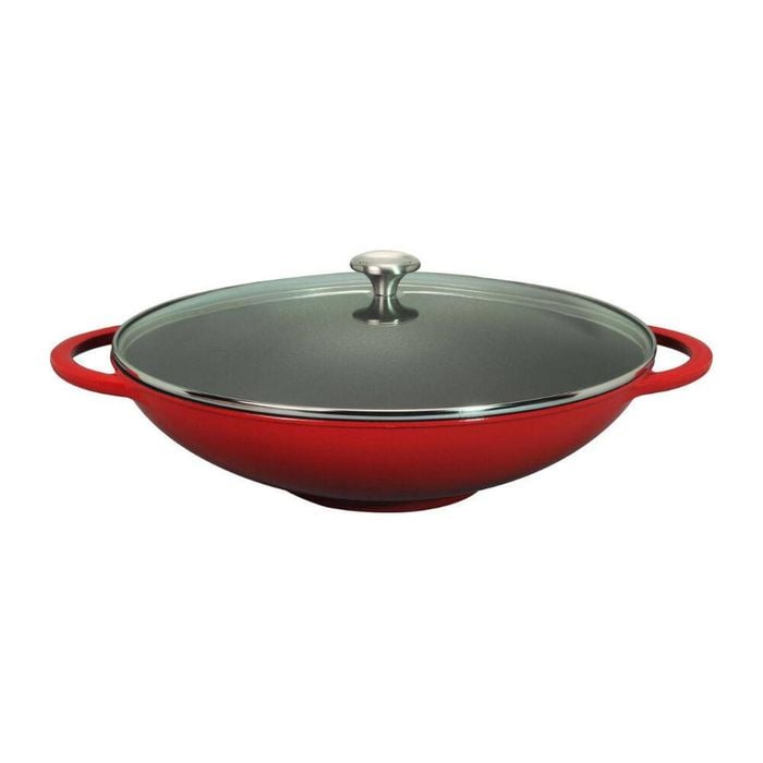 Chasseur Wok With Glass Lid 37cm / 4.5L Inferno Red