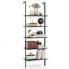 Costway 1.8m Ladder Display Shelf 5-layer Storage Rack Home Office Brown
