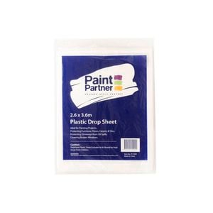Paint Partner 2.6 x 3.6m Clear Plastic Drop Sheet