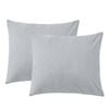 LINENOVA 2PCS 100% Cotton Pillow Cases Slip Cover Pillowcase - Silver European