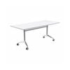 Olg Modulus Flip Table White And Silver Frame White Top L1800mm X W900mm