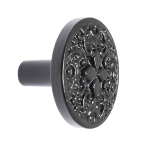 Lane Black Round Iron Knob