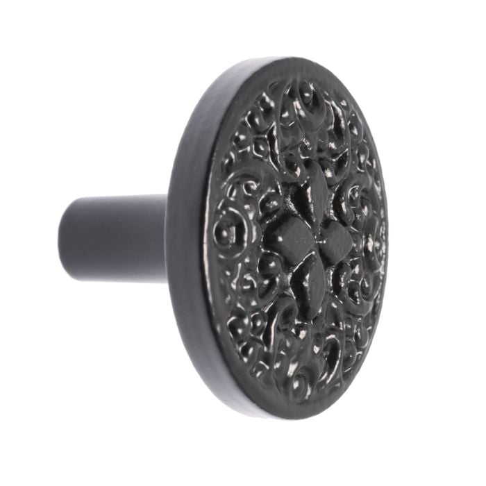 Lane Black Round Iron Knob