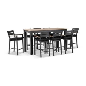 Balmoral 2M Aluminium Bar Table With 8 Capri Bar Stools