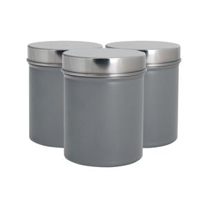 Harbour Housewares Round Metal Storage Canisters - 1L - Pack of 3