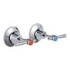 evekare Chrome 1/4 Turn Pin Lever Wall Top Assembly with Red/Blue Indicators