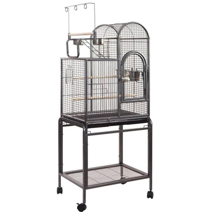 Yes4pets Large Bird Budgie Cage Parrot Aviary Carrier With Stand & Wheel