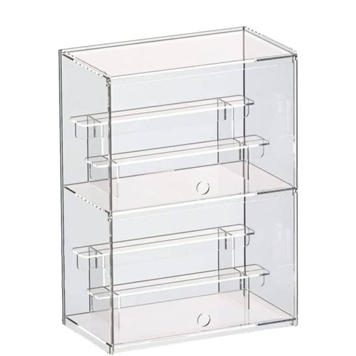 Catzon 2-tier Acrylic Display Case Door Stand For Collectibles Mini Figures