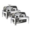 SOGA 2X 6.5L Stainless Steel Double Soup Tureen Roll Top Buffet Chafing Dishes