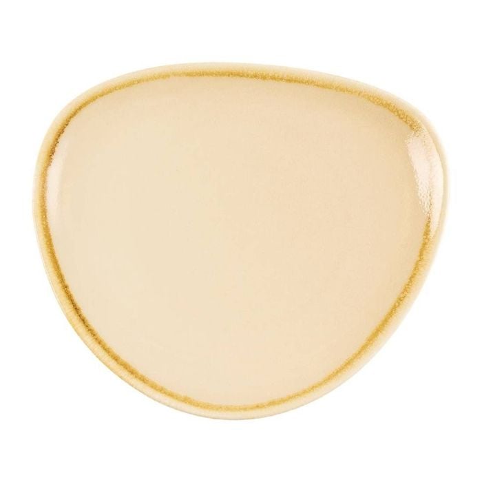 Olympia Triangular Plate Kiln Sandstone 165mm 6 Pack Commercial Dinnerware Tableware