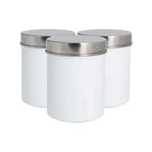 Harbour Housewares Round Metal Storage Canisters - 1L - Pack of 3