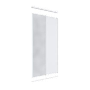 Lugna 2400 x 1200mm 1 Mirror 1 Melamine Double Sliding Door Combo Package