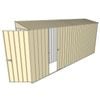 Build-a-Shed 0.8 x 4.5 x 2m Hinged Door Tunnel Shed With Single Sliding Side Door - Cream