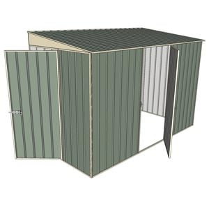 Build-a-Shed 1.5 x 3 x 2m Single Hinged Side Door Skillion Shed - Green