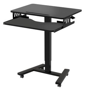 Levede Mobile Desk Manual Height Adjustment With Wheels With Keyboard Stand