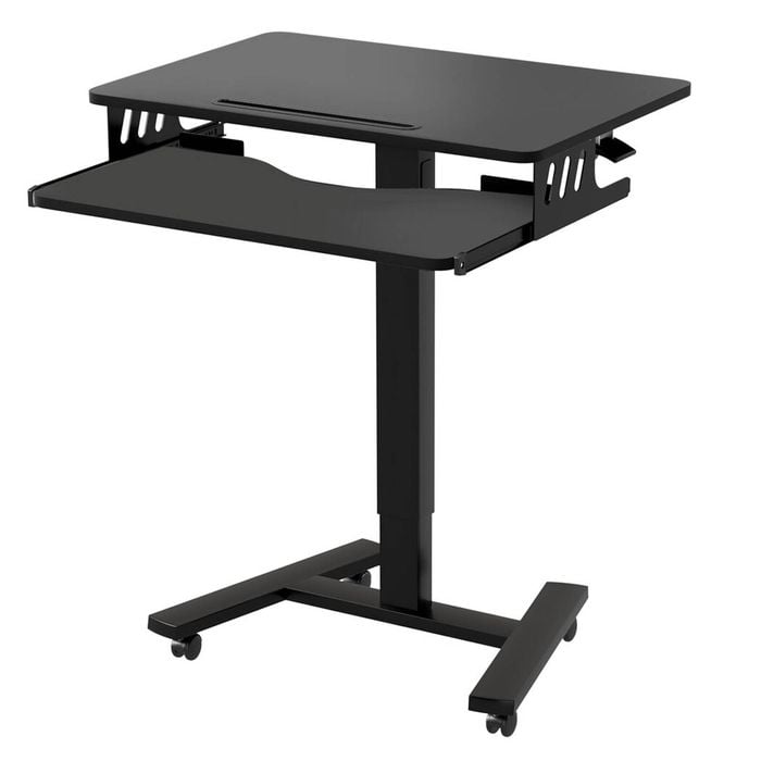 Levede Mobile Desk Manual Height Adjustment With Wheels With Keyboard Stand