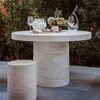 Home Bazar 122cm Taormina Travertine Dining Table