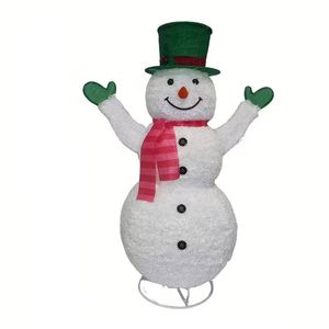 Lifebay Green Hat Snowman Retractable Yard Decoration