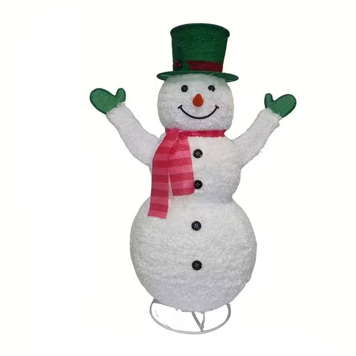 Lifebay Green Hat Snowman Retractable Yard Decoration