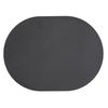 4pc Ladelle Hugo Oval Charcoal Vinyl Kitchenware Placemat/Table Mat 33x44cm