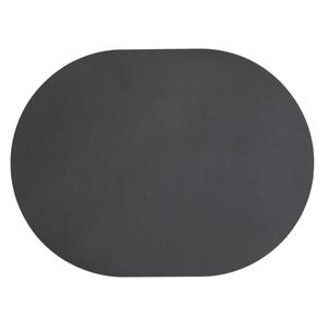 4pc Ladelle Hugo Oval Charcoal Vinyl Kitchenware Placemat/Table Mat 33x44cm