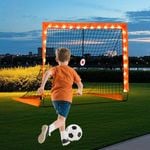 Advwin Light Up Soccer Goals for Kids, Pop Up Soccer Goal for Backyard Training with Carry Bag, Soccer Net Gifts, 1 Pack